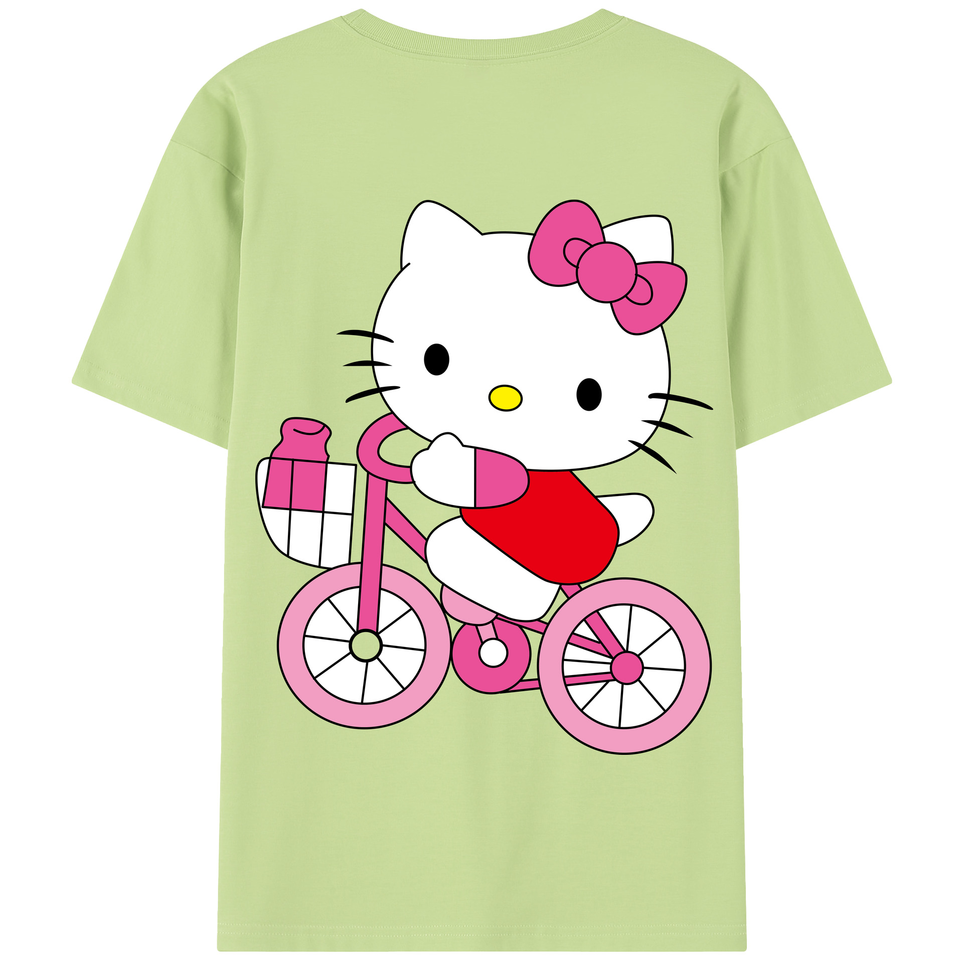（画像用） Hello Kitty ハローキティ 綿100％半袖Tシャツ（背面プリント）